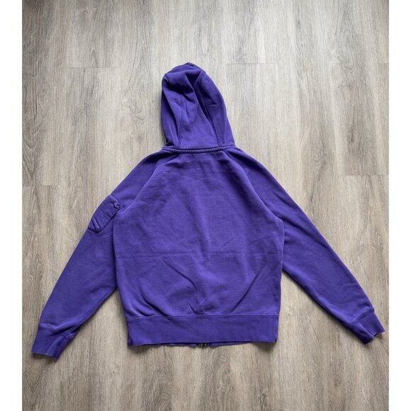 Rare Vintage Y2K Nike Swoosh Full Zip Hoodie Sweater Purple Violet Streetwear - Picture 2 of 15